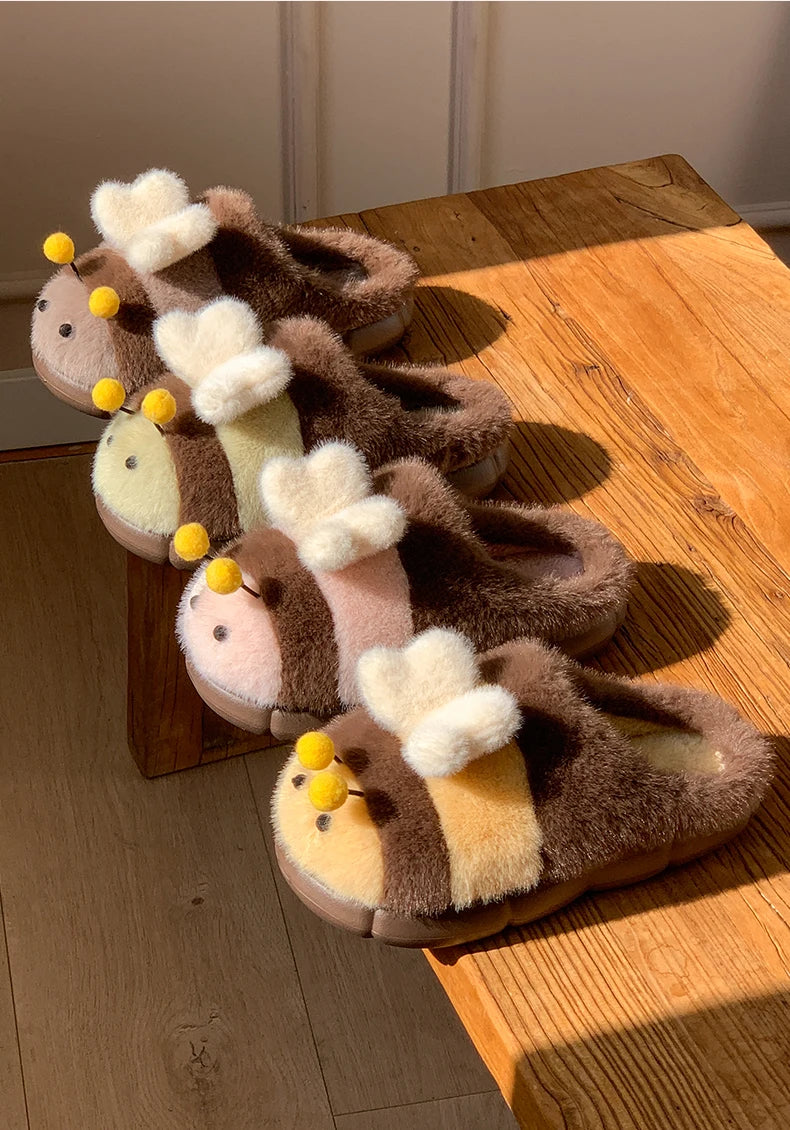Honeybee Fluffy Cozy Slippers