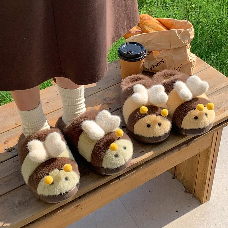 Honeybee Fluffy Cozy Slippers