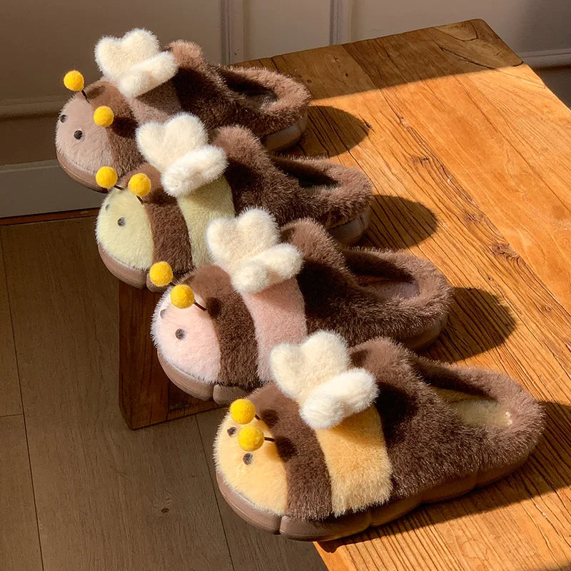 Honeybee Fluffy Cozy Slippers