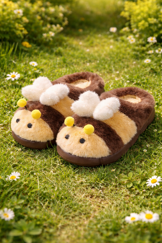 Honeybee Fluffy Cozy Slippers