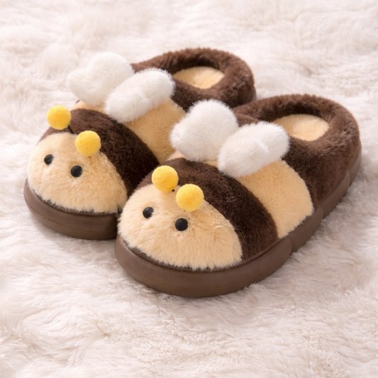 Honeybee Fluffy Cozy Slippers